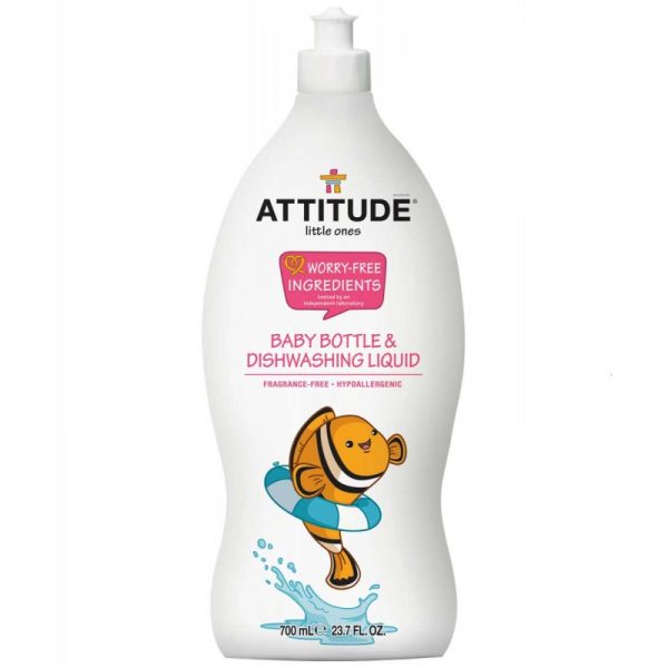 Attitude, Płyn do mycia butelek i akcesoriów dziecięcych, Bezzapachowy 700 ml