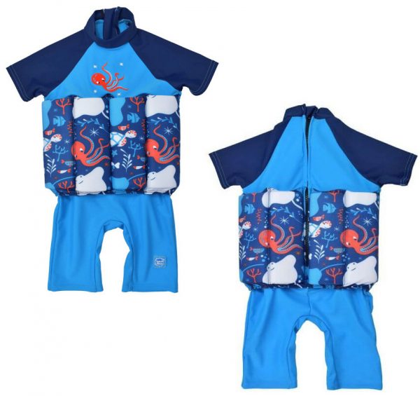 Kostium kąpielowy do nauki pływania UV Float Suit z suwakiem Splash About Morski Świat 1-6 lat